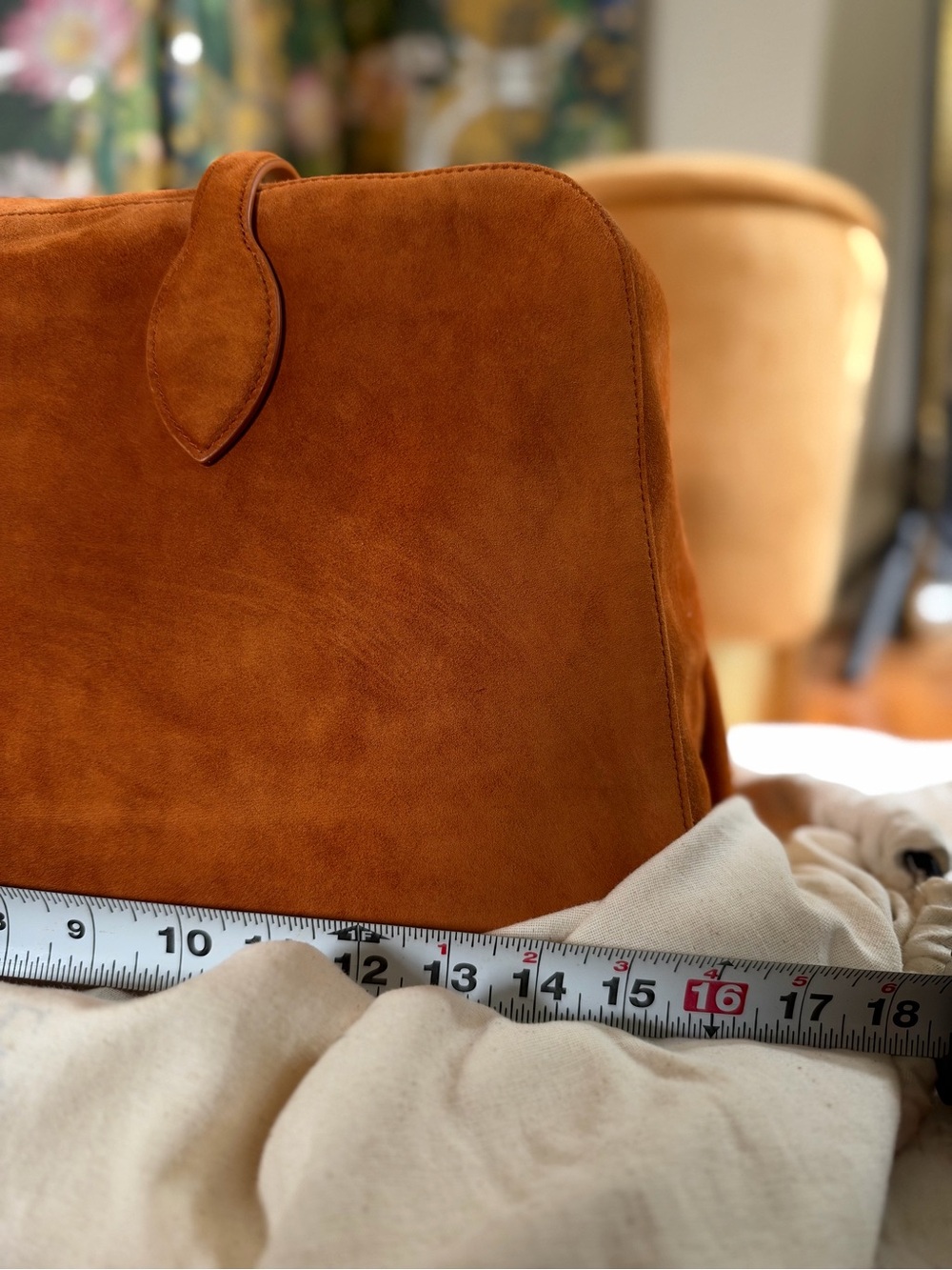 Khaite Maeve Weekender Large Leather Tote Bag Top Handle Suede - Picture 16 of 16